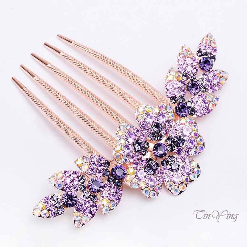 GETNOIVAS Lược Cài Tóc Chống Trượt Đính Hoa Phong Cách Hàn Quốc Thời Trang