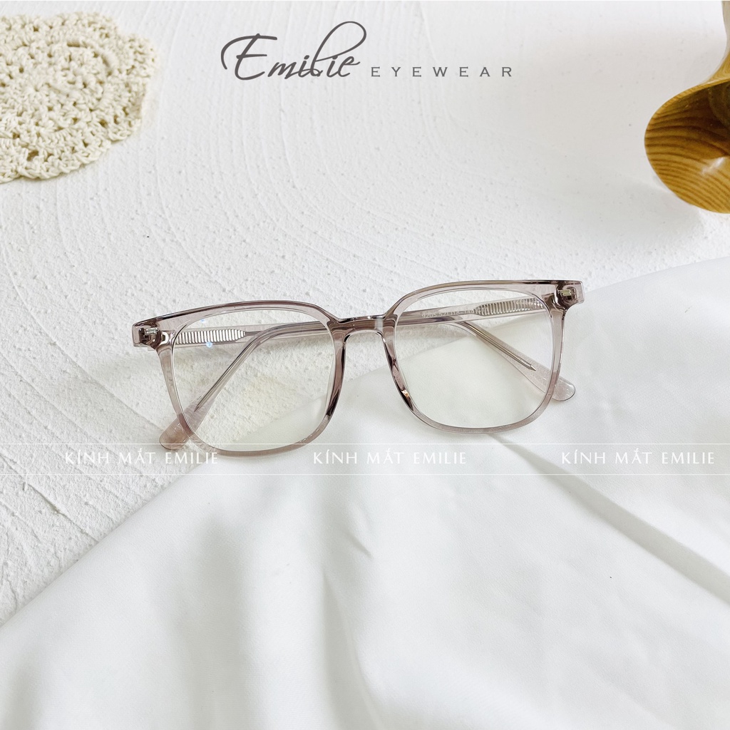 Gọng kính nam nữ vuông nhựa dẻo cốt kim loại size to chắc chắn Kính mắt Emilie phụ kiện thời trang 9205