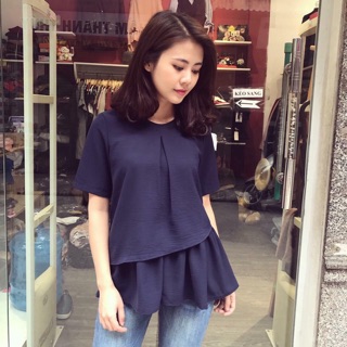 Áo peplum gấu lệch