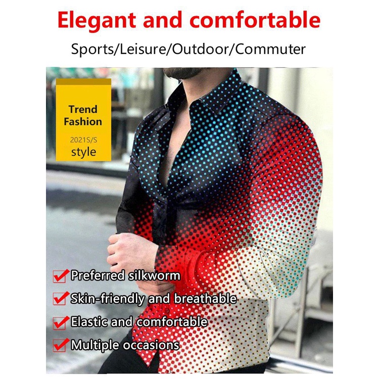 Áo sơ mi nam dài tay họa tiết hoa văn độc đáo