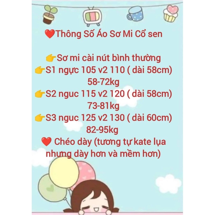 Áo Sơ Mi Nữ Bigsize Cổ Sen,Áo Sơ Mi Kiểu Lên Phom Xinh CO SEN