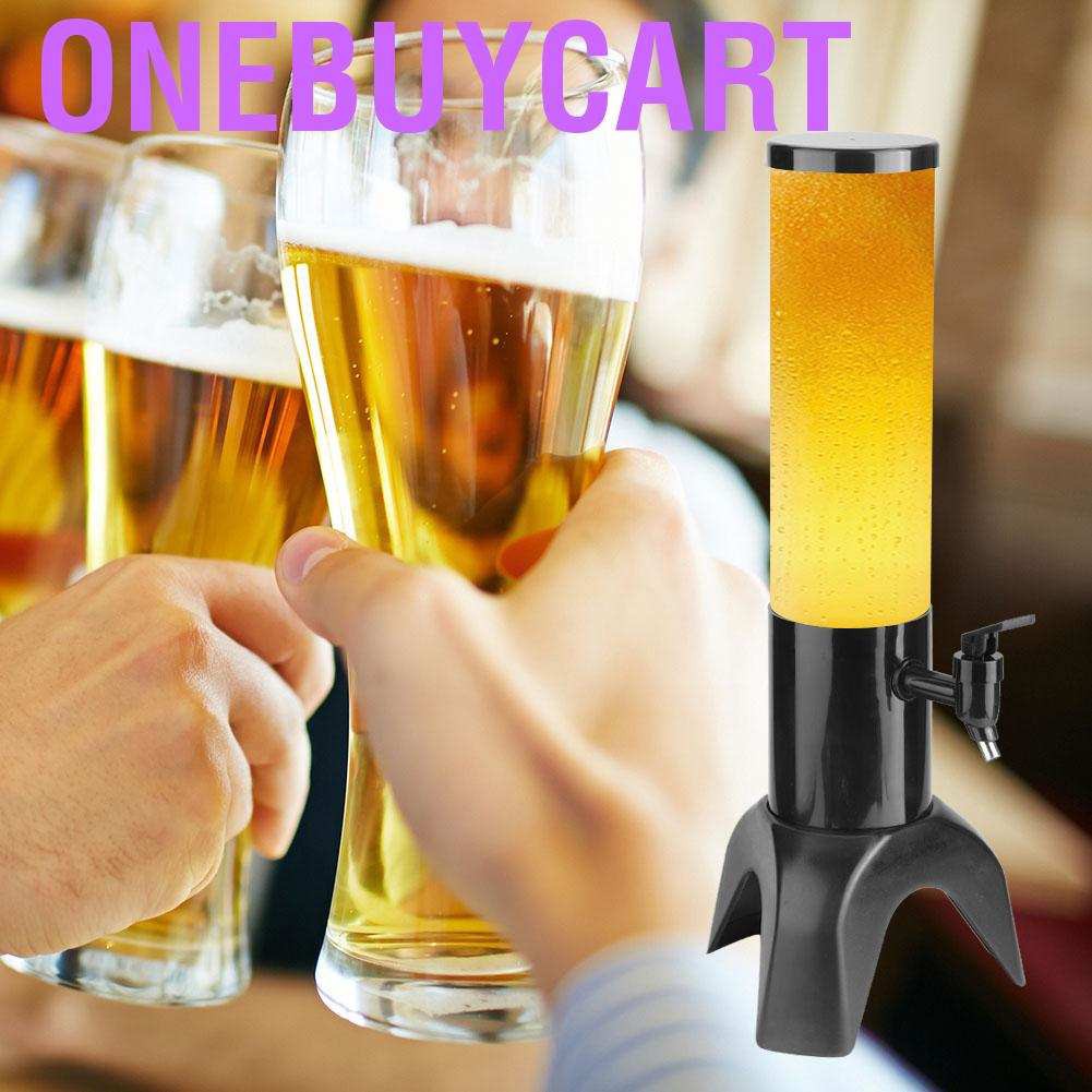 Onebuycart 1.5L Three-legged Clear Beer Tower Beverage Dispenser for Parties Home Bar Accessories