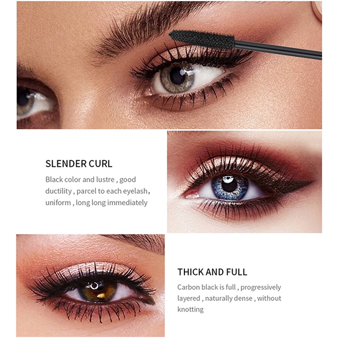 Mascara Yanqina Sợi Tơ 4D Chống Thấm Nước Làm Dài Dày Và Cong Mi Lâu Trôi