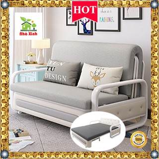 Giường sofa gấp gọn, Giường thông minh cao cấp  tiện lợi  KT : 1m93 x 1m20 Tặng đệm và 2 gối Xinh ( Xám Đậm, Xám Nhạt )