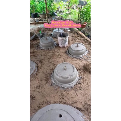 Khuôn quay chậu cảnh : chậu cao 16 cm ,đường kính tăng to nhỏ 26cm đến 60cm