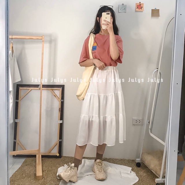 Chân váy voan dài xếp tầng (ảnh thật kèm video) | BigBuy360 - bigbuy360.vn