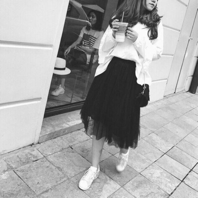 Chân váy tutu đen 65cm