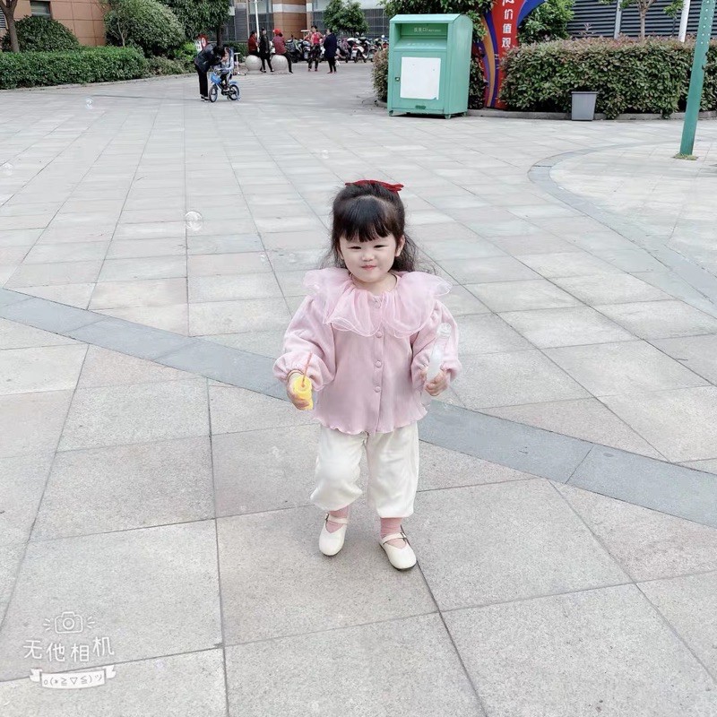 Áo khoác len cổ phối ren phong cách Hàn Quốc bé gái 2021 ms8613514