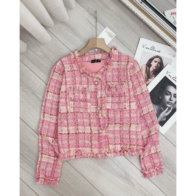 Áo Khoác dạ Tweed hàng Quảng Châu cao cấp