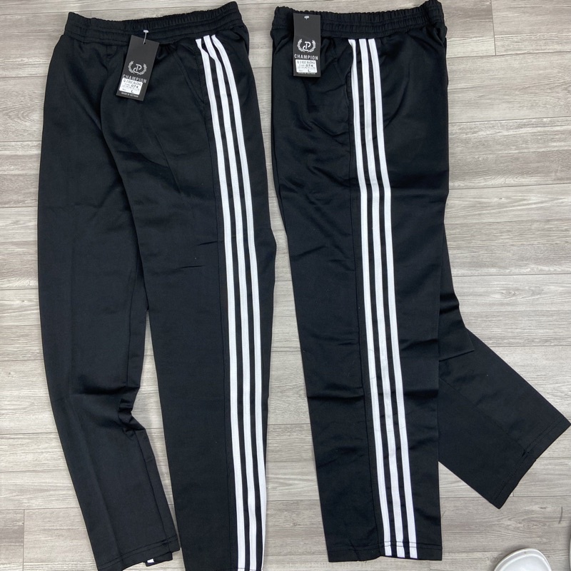 Quần 3 sọc dáng suông gấu buông chất poly umi unisex Quần thể thao nam nữ