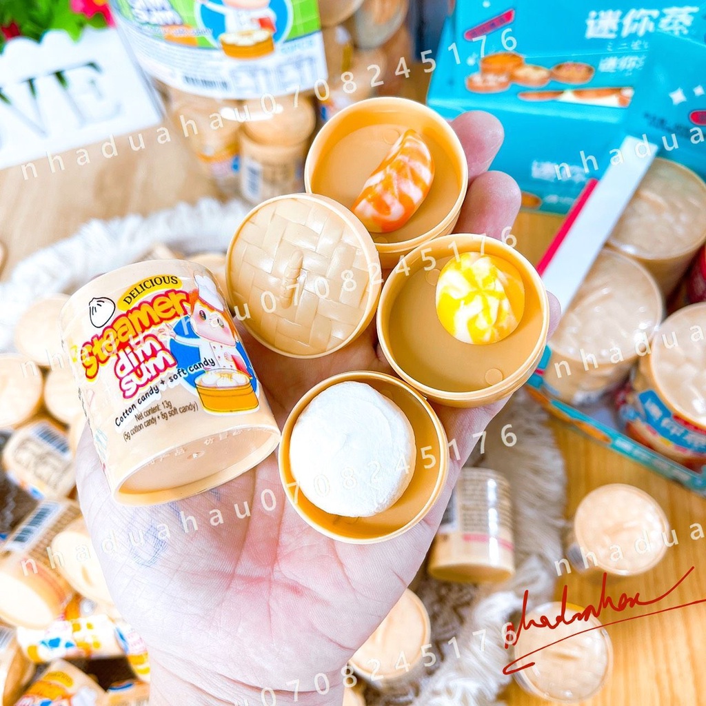 Kẹo dẻo kèm đồ chơi hình xửng hấp bánh bao dimsum 4 tầng Đầu Bếp Hongkong cái 40gam
