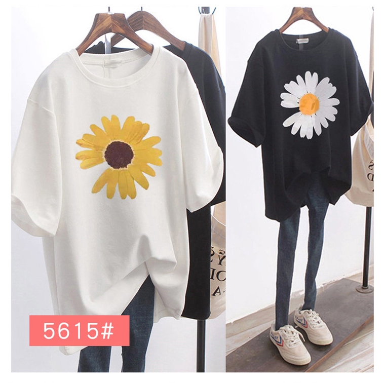 NRVP Áo thun ngắn tay cổ tròn dáng rộng in họa tiết vui nhộn thời trang mùa hè dành cho nữ