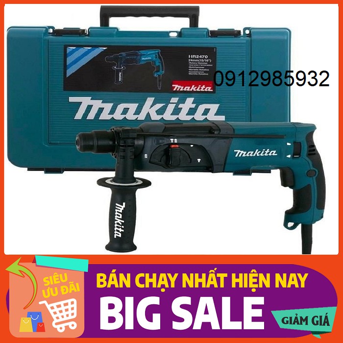 MÁY KHOAN ĐỤC BÊ TÔNG HR2470F  MAKITA  3CHƯC NĂNG 100% DÂY ĐỒNG SIÊU KOER SIÊU BỀN (CAM KÊT CHÍNH HÃNG)