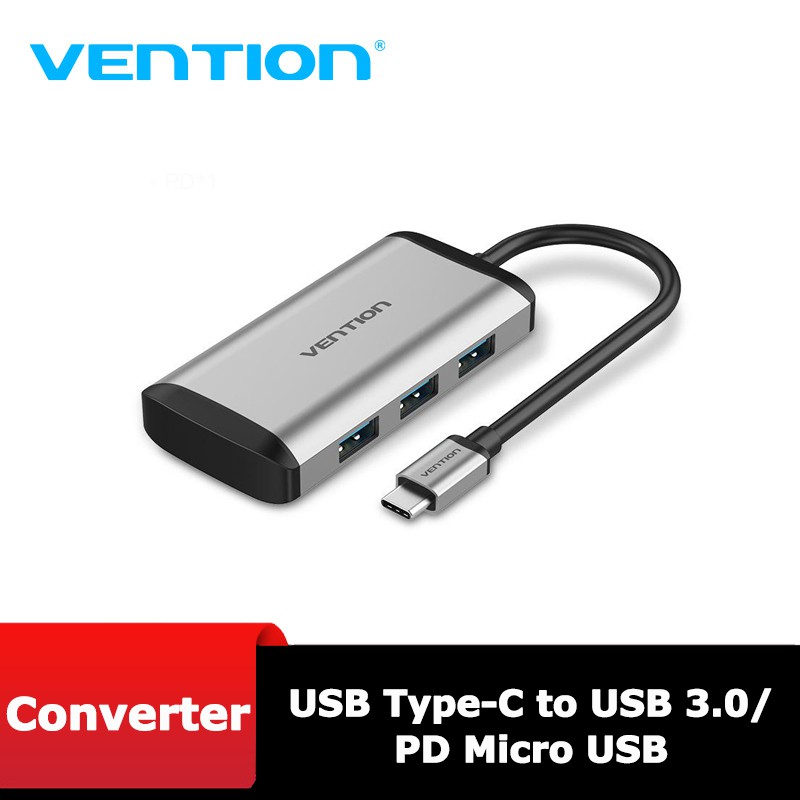 Cáp chuyển USB Type C to 4*USB 3.0 + PD Micro USB Vention - TGCHB (5 in 1) - BEN