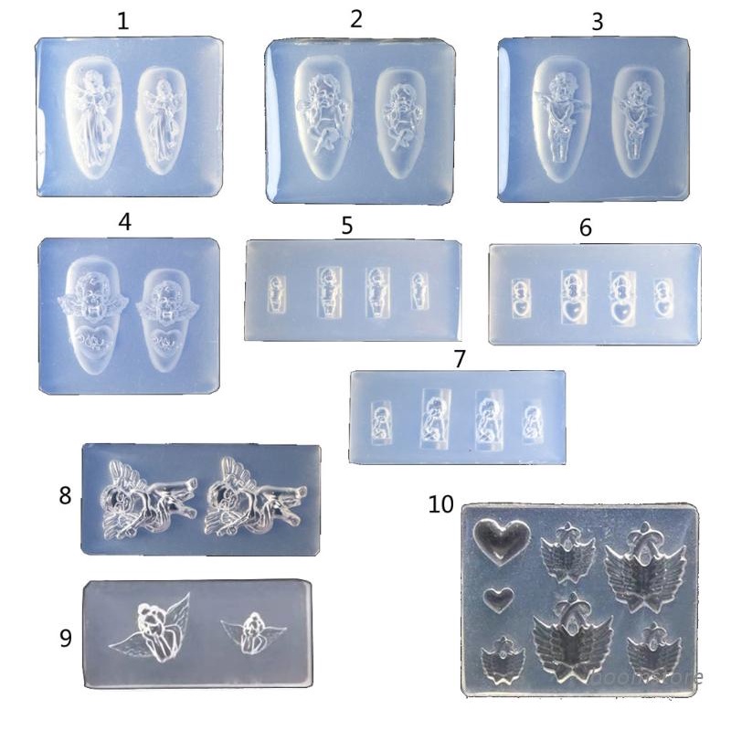 Khuôn Silicone Hình Thiên Thần Làm Phụ Kiện Trang Trí Móng Tay Nghệ Thuật Chuyên Dụng