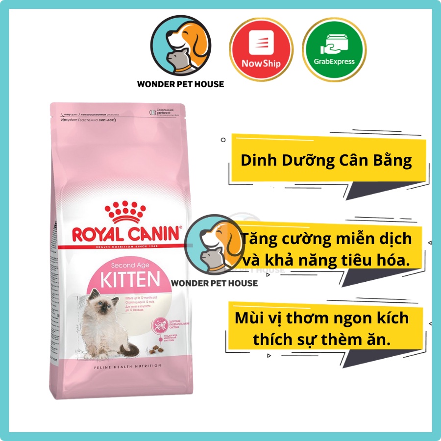 Hạt Khô Mèo Con Royal Canin Kitten (Zip 1KG) dành cho mèo từ 4 tháng tuổi đến 12 tháng tuổi