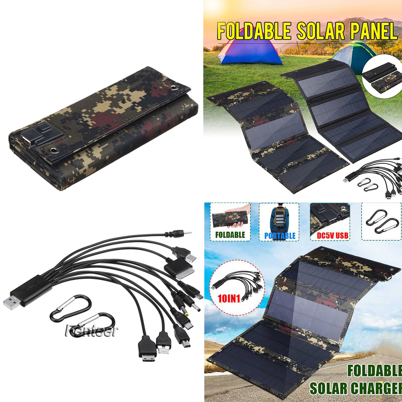 Tấm Sạc Pin Năng Lượng Mặt Trời Chống Thấm Nước Gấp Gọn Linh Hoạt Cho Điện Thoại