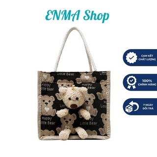 Túi cói đi biển mini thời trang vintage, túi vải tote canvas xách tay nữ đi biển TV05 - ENMA Shop
