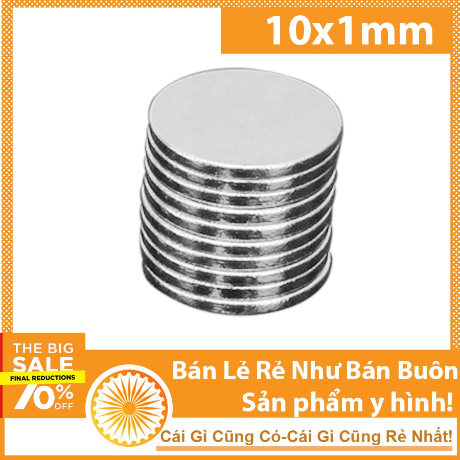 10 viên nam châm 10x1mm