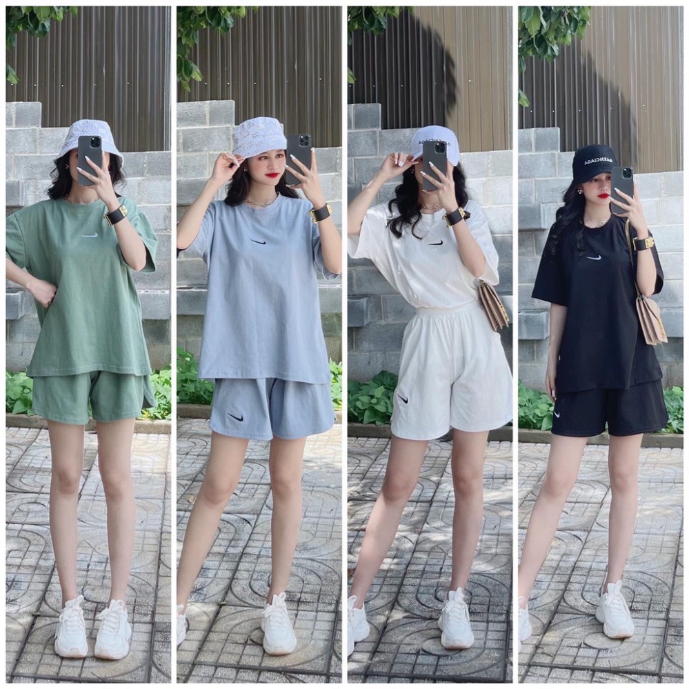 [HCM] Set bộ nữ, set đùi áo thun from rộng 60kg hoạ tiết teen chất cotton co dãn mịn mát SKUS-110