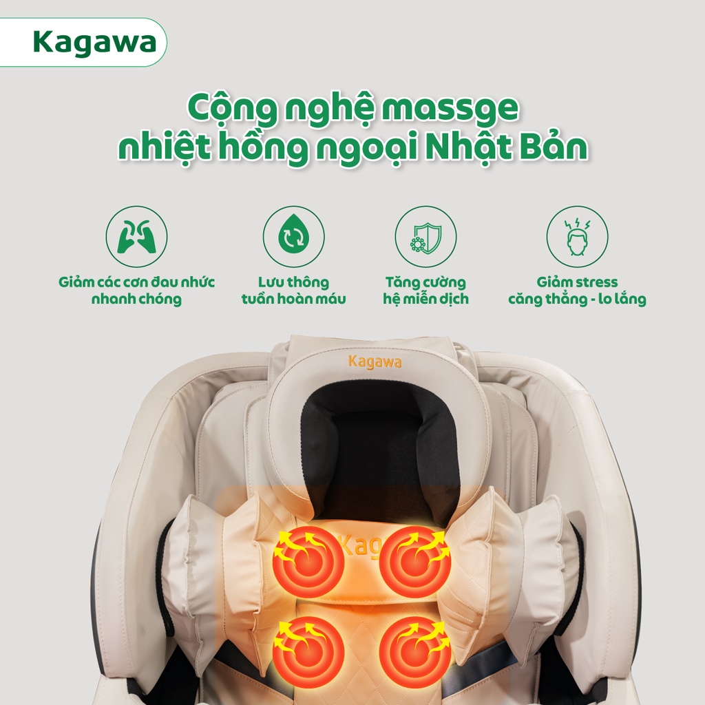 Ghế massage toàn thân KAGAWA K28 [CAO CẤP] công nghệ mát xa túi khí nhiệt hồng ngoại tân tiến