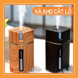 Siêu đẹp - Máy Phun Sương tạo ẩm, khuếch tán tinh dầu vân gỗ - cổng USB dùng cho ô tô,  phòng điều hòa...