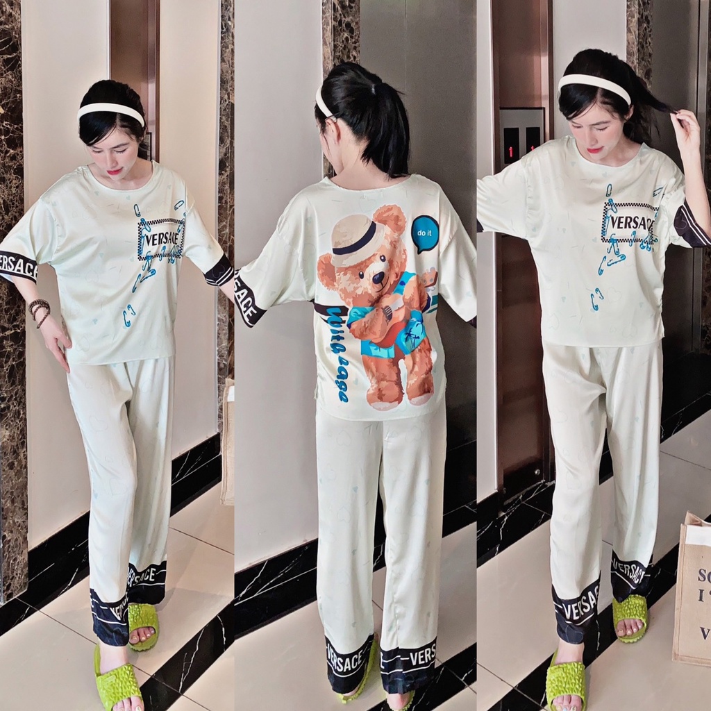 [DƯỚI 62KG] ĐỒ BỘ LỤA LATIN TAY NGẮN QUẦN DÀI CỔ TRÒN CAO CẤP THƯƠNG HIỆU SANG TRỌNG - BẦU BÍ SAU SINH MẶC THOẢI MÁI | BigBuy360 - bigbuy360.vn