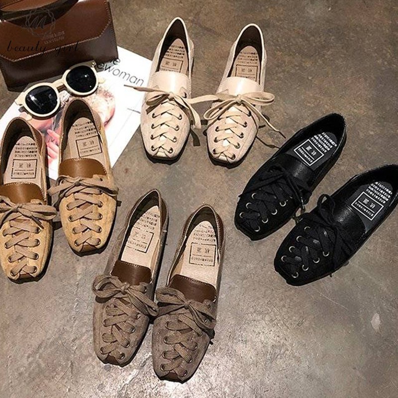 Giày búp bê mũi vuông đế bằng thời trang cho nữ sinh | BigBuy360 - bigbuy360.vn