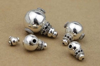 Charm bạc trơn gắn mala vòng chuỗi