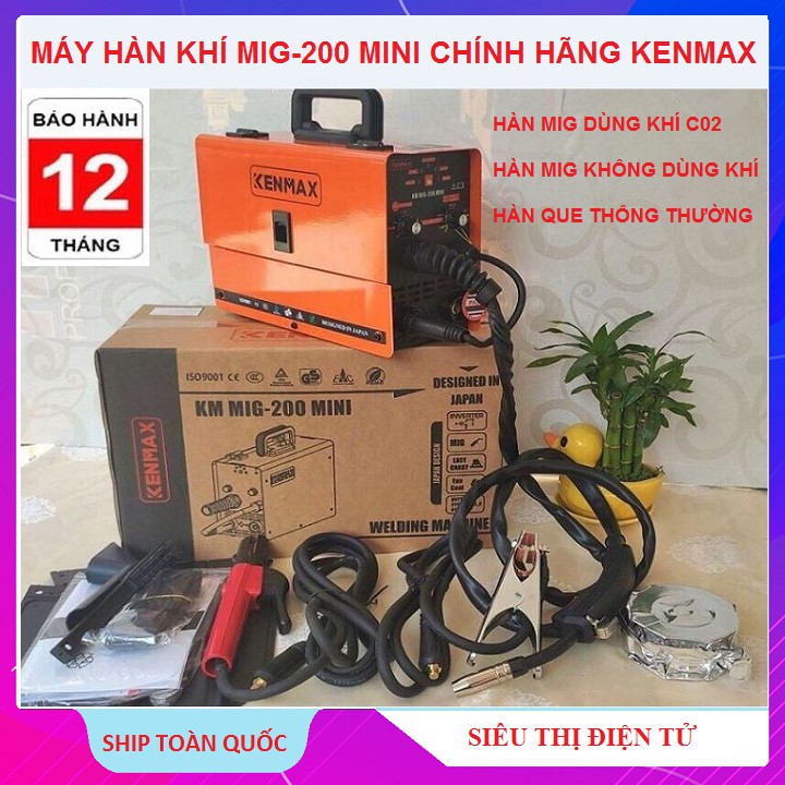 Máy Hàn Khí KenMax Mig-200 Mini, Máy Hàn 3 Chức Năng Tặng Kèm 1 Cuộn Dây 1Kg - Máy Hàn Điện