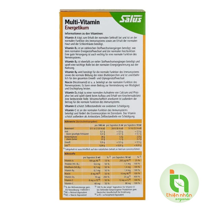 Multi-vitamin tổng hợp hữu cơ Salus (250ml)