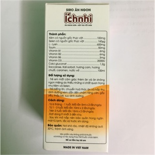 Siro Ăn Ngon Ích Nhi (ăn ngon hơn-hấp thu tốt hơn) 100 ml
