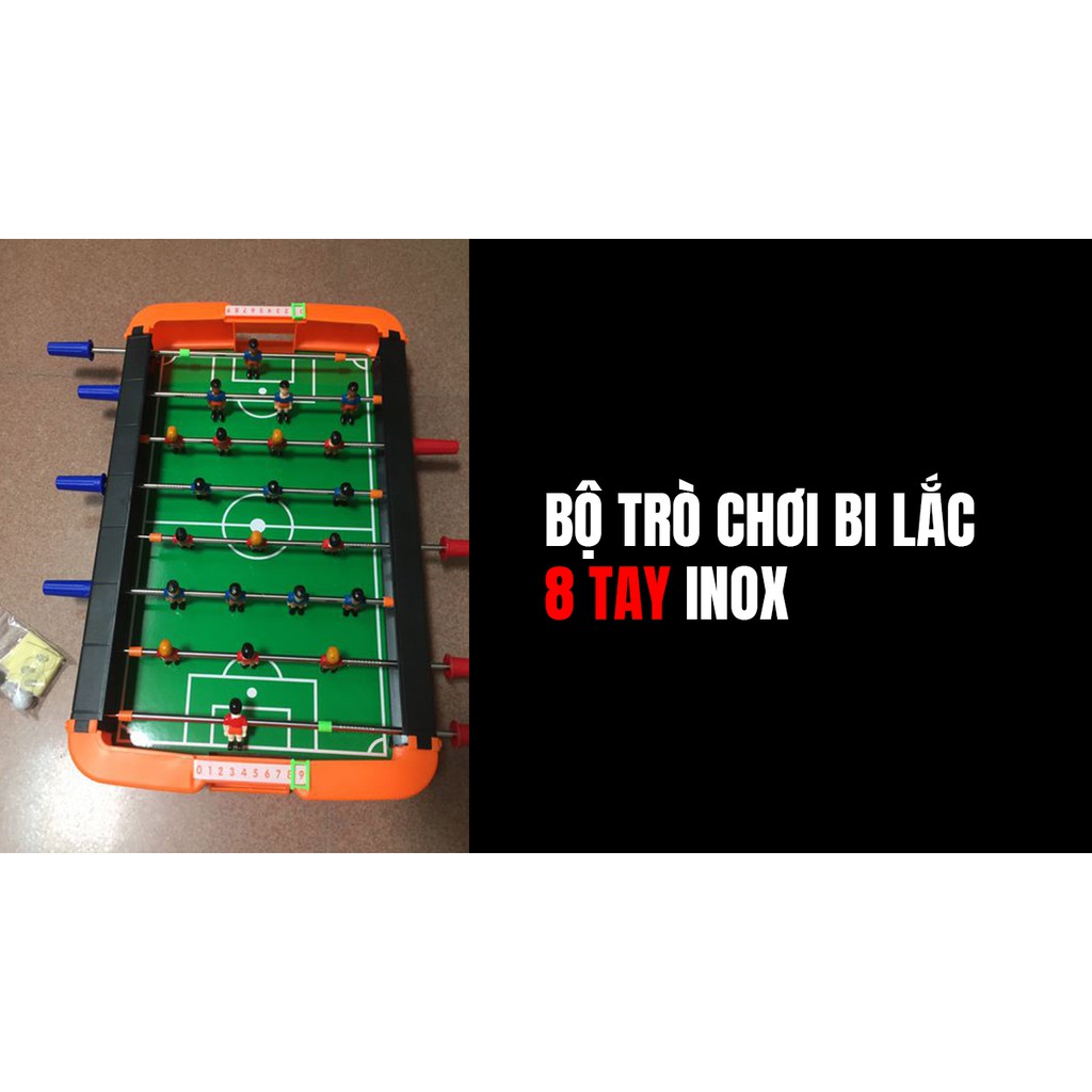 [ Size lớn] Bộ đồ chơi soccer, bàn bi lắc bóng đá 8 tay cầm bằng inox không rỉ cho bé