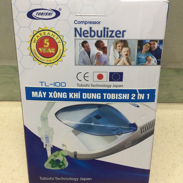 ✅ [1 CHỨC NĂNG XÔNG] Máy Xông Khí Dung Mũi Họng: Tobishi TL100 TL-100 Xông Mũi Họng Cao Cấp (Nhật) -VT0361