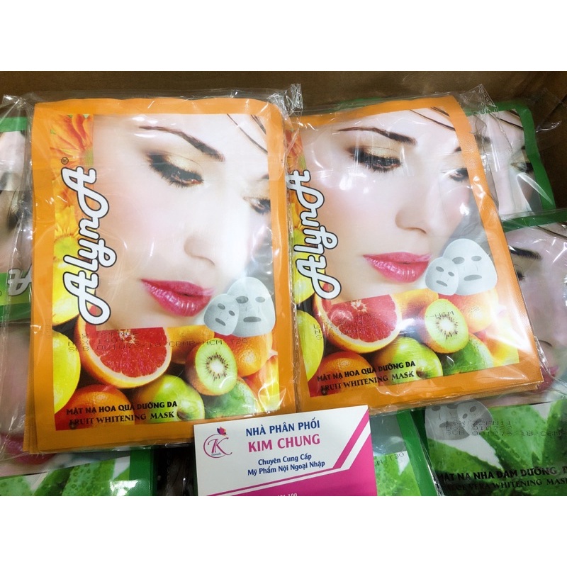 Bịch 10 miếng Mặt nạ Alyna 28g (Ngtrai, Nha Đam, Trái cây)
