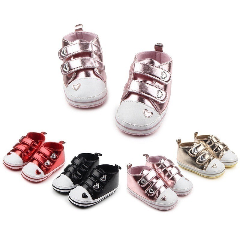 HOT SALE ! giày da PU hình trái tim cho bé sơ sinh