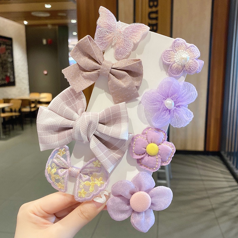 Bộ Kẹp Tóc Đính Nơ Ren Dễ Thương Thời Trang Hàn Quốc 2022 Dành Cho Bé Gái