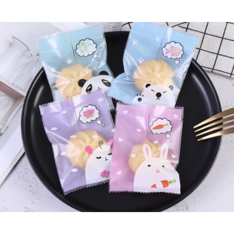 100 vỏ túi đựng bánh quy bánh hành kt 7x10cm