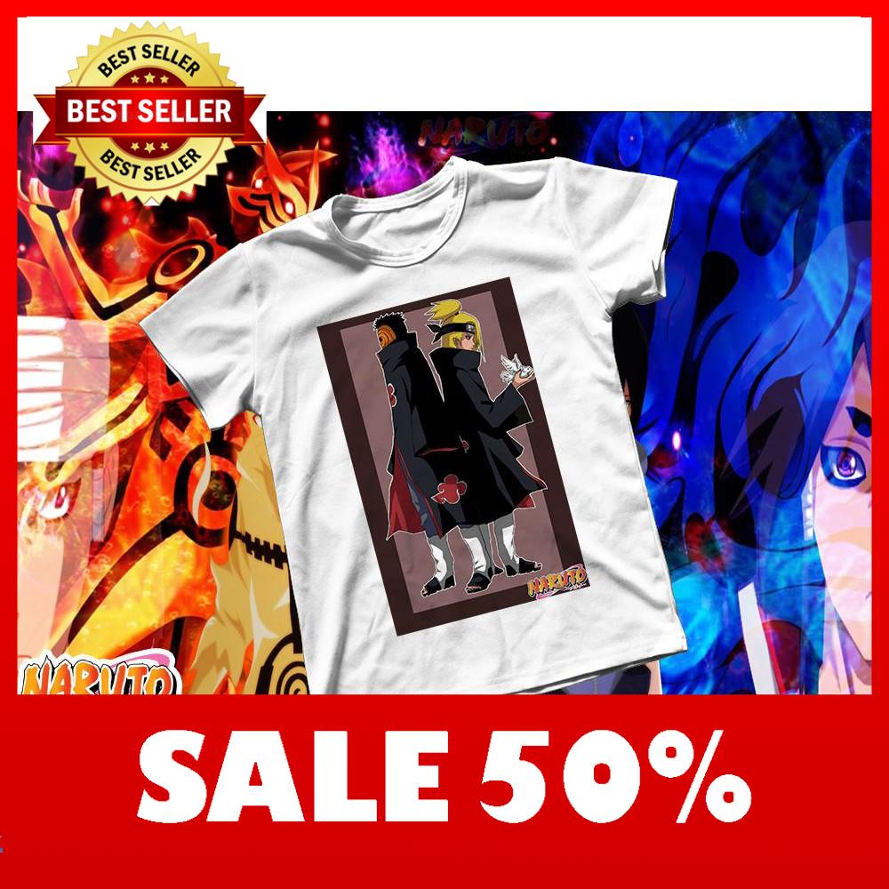Áo thun Cotton Unisex - Anime - Naruto - Deidara và obito