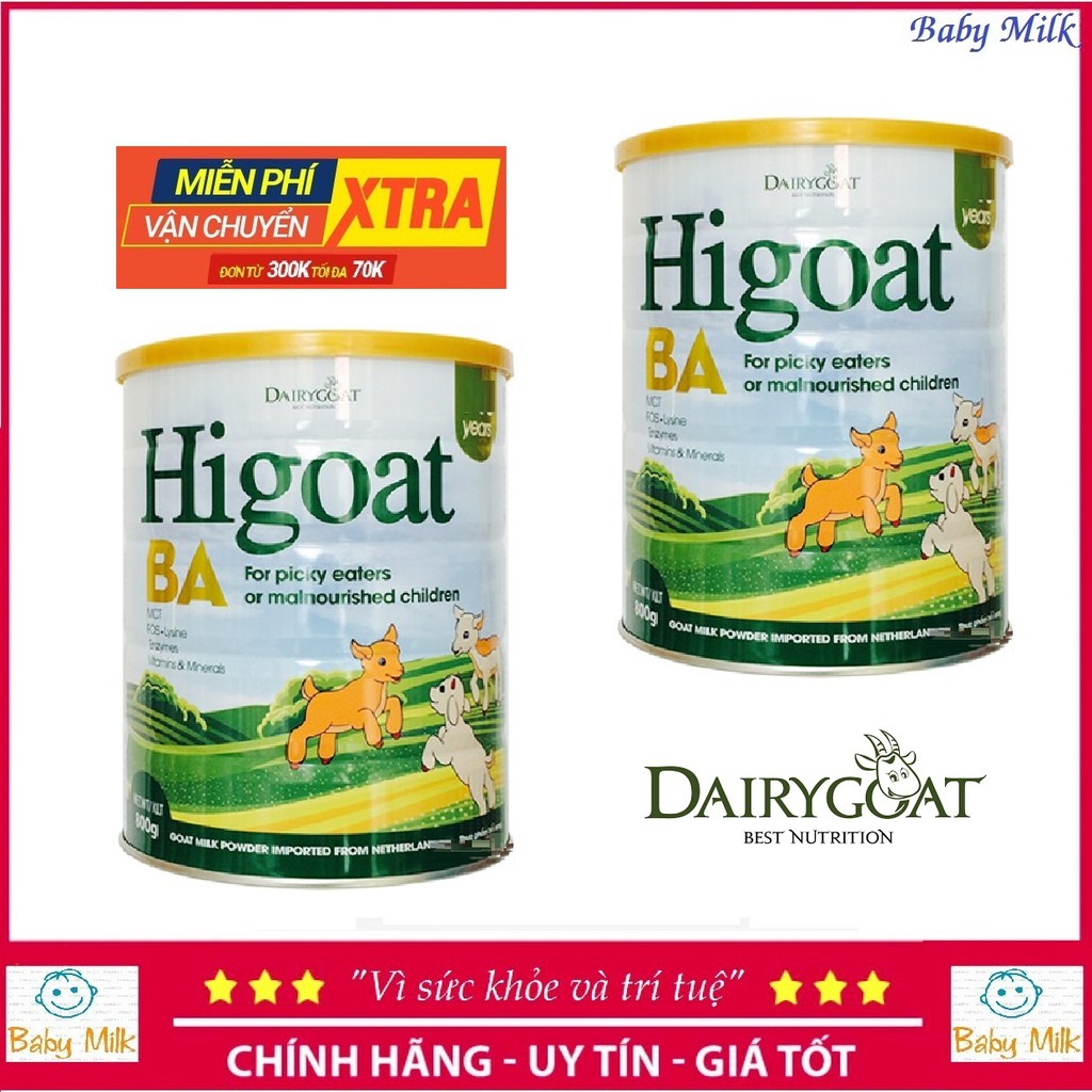 Combo 2 lon Sữa Dê Higoat BA (800g)