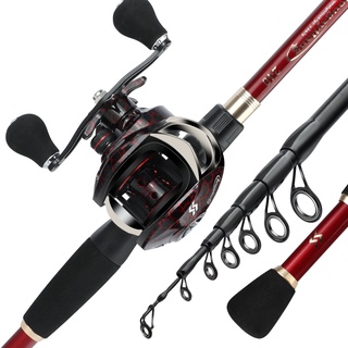 Bộ sản phẩm Sougayilang gồm máy câu cá 18+1BB và cần câu 1.8m-2.4m có thể kéo dài tiện lợi dùng để câu cá nước ngọt