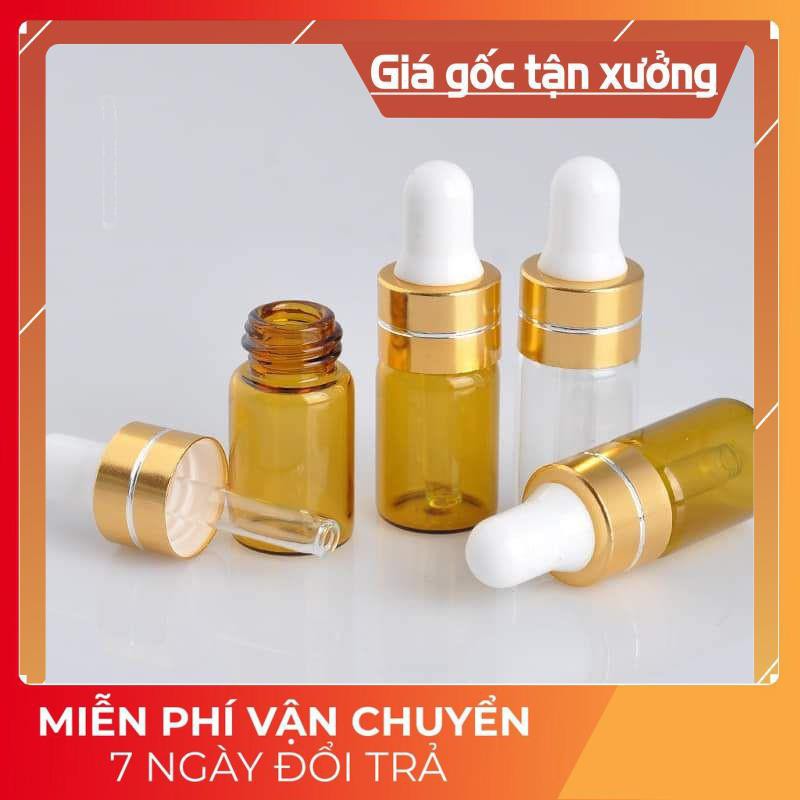 {Sỉ 2.3k} [1ml/2ml/3ml/5ml] Lọ đựng tinh dầu thủy tinh mỏng bóp giọt Khoen Vàng - lọ chiết nước hoa / lọ chiết tinh dầu