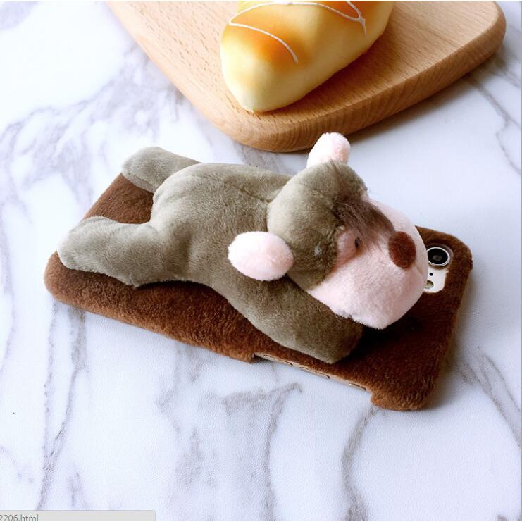 Ốp lưng điện thoại gắn thú nhồi bông đáng yêu cho IPhone 6/6S/7/8 Plus/X | BigBuy360 - bigbuy360.vn