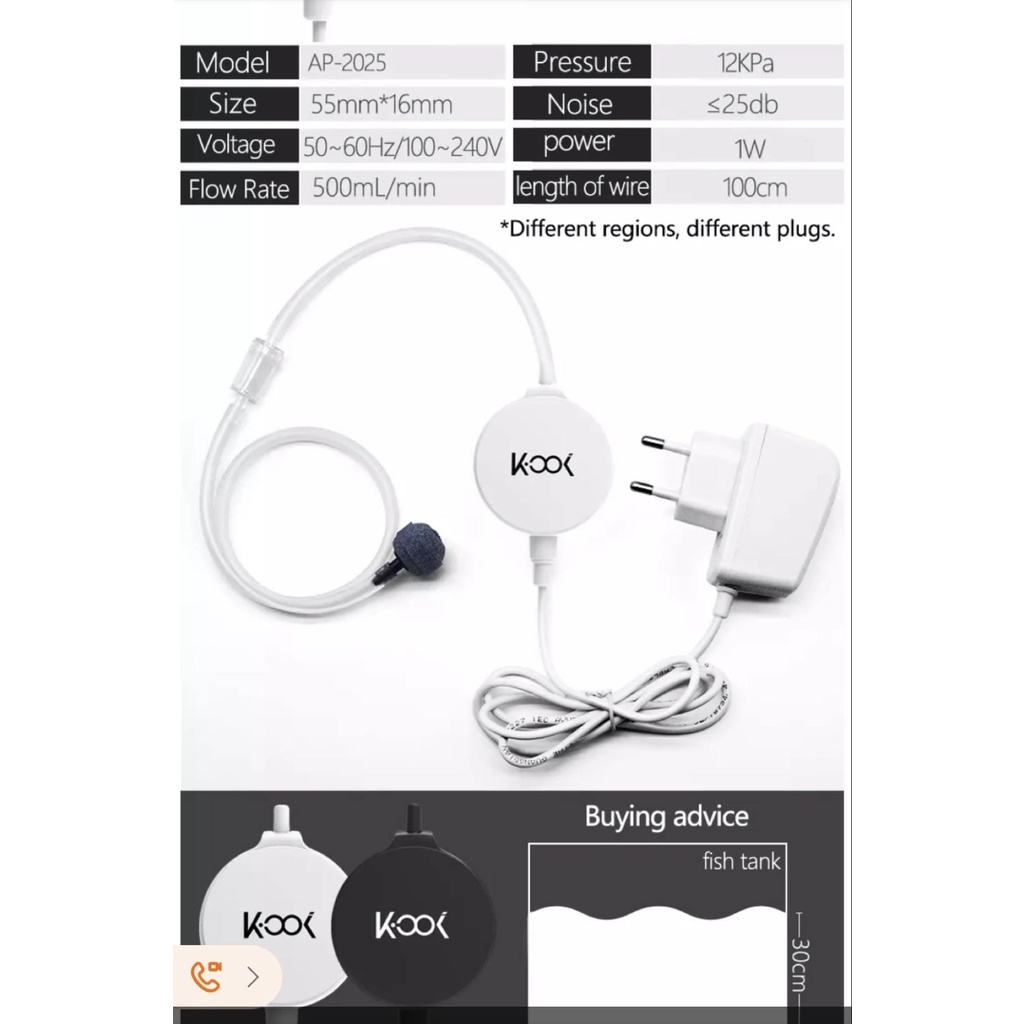 Máy bơm khí oxi mini siêu êm không gây tiếng ồn- dành cho bể cá xịn xò