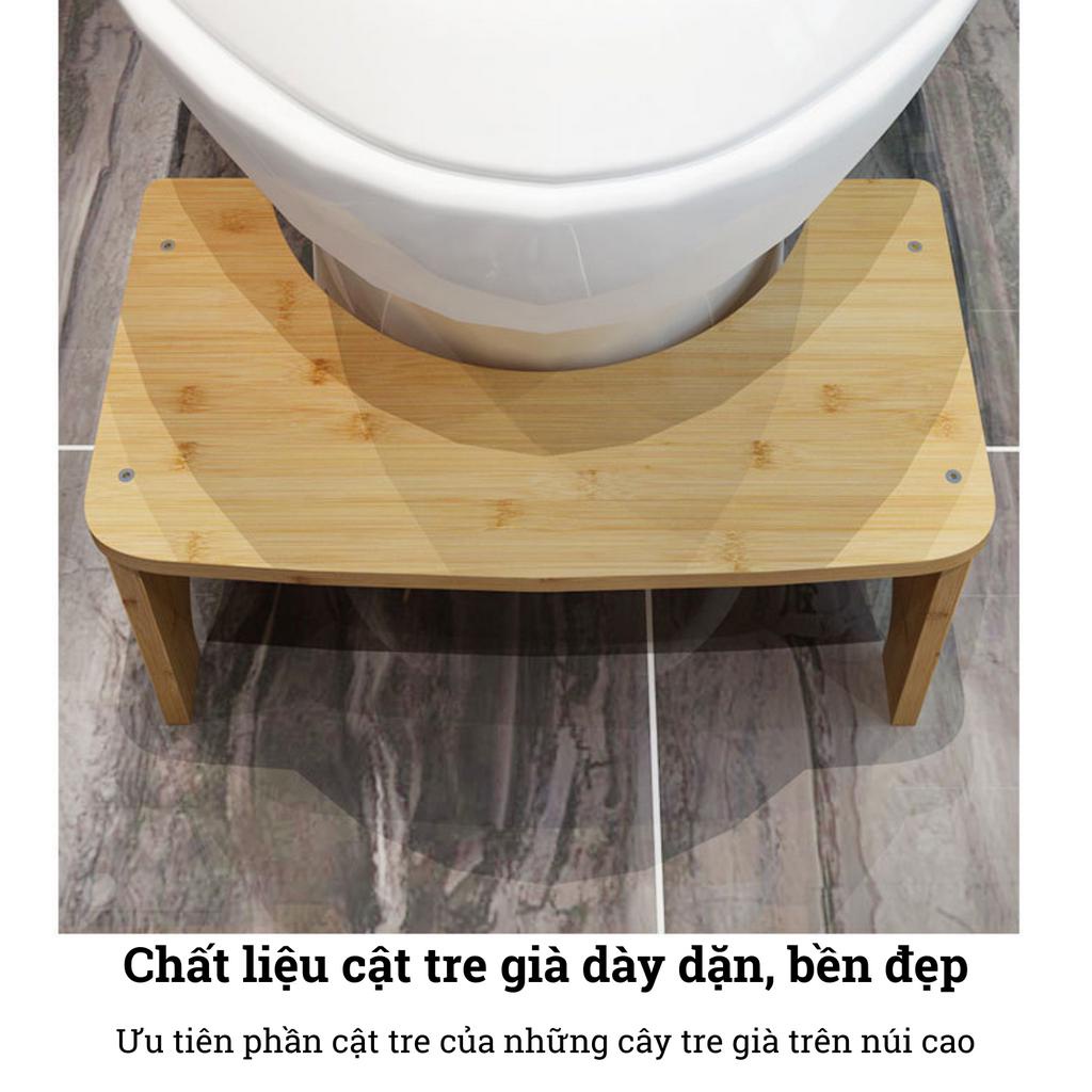 Ghế kê chân toilet BAMBOOO ECO, kệ để chân bằng tre giúp chống táo bón, đi vệ sinh đại tiện đúng cách, tốt cho sức khỏe
