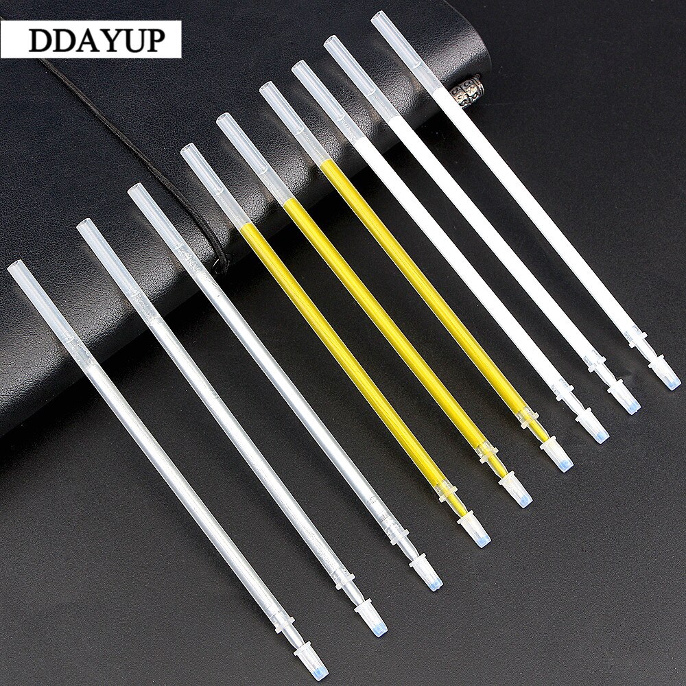 Set 10 ruột bút mực gel màu trắng / vàng / bạc cho học sinh / văn phòng
