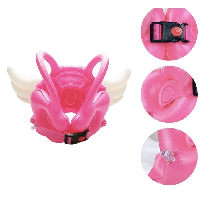 Phao bơi cho bé gái màu hồng có cánh thiên thần phía sau