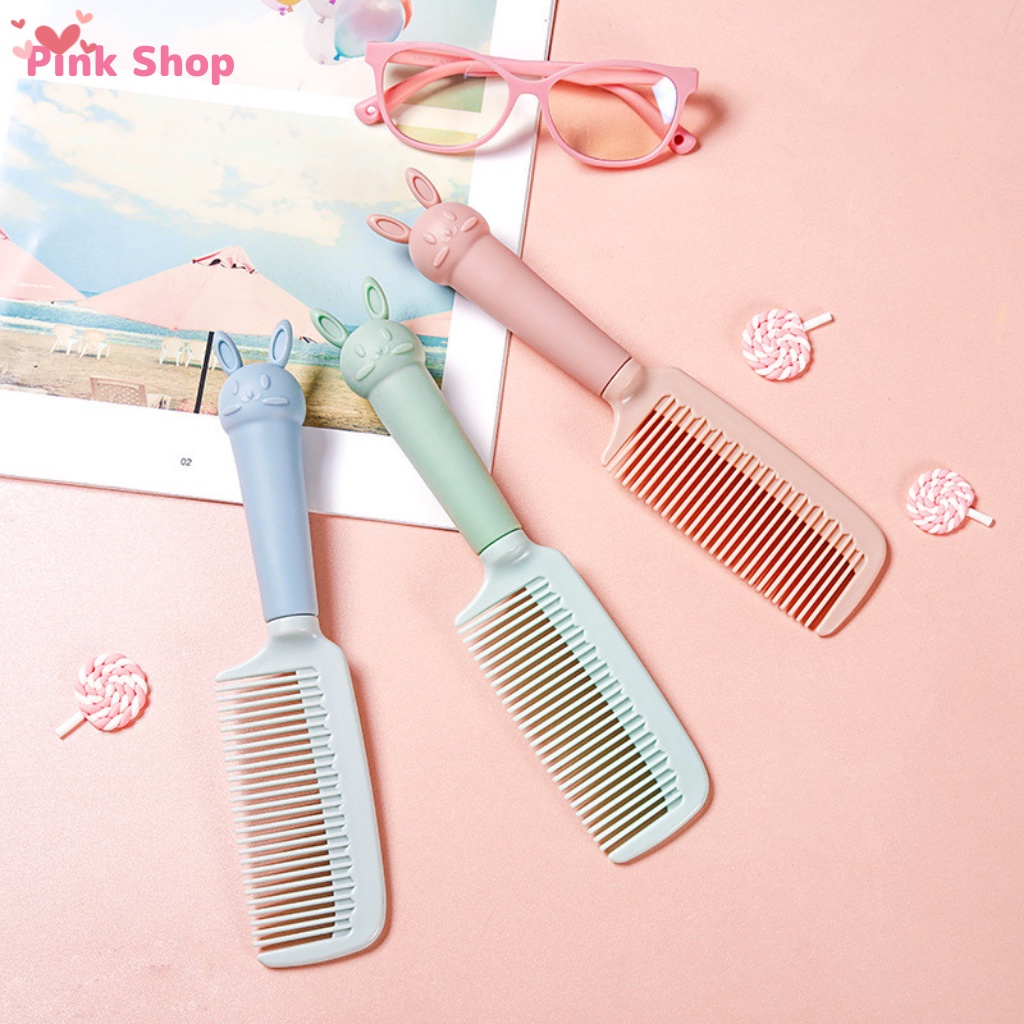 Lược chải đầu, Lược tạo kiểu Pinkshop mini cầm vừa tay chống tĩnh điện tai thỏ dễ thương