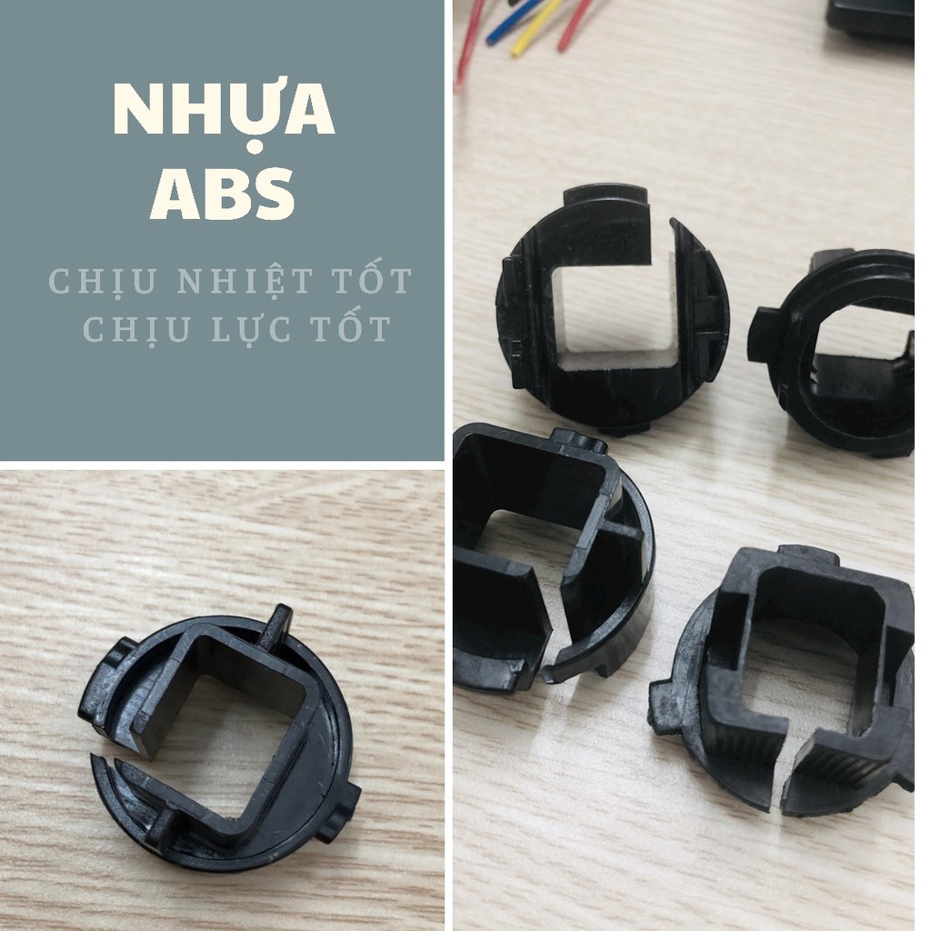 Chân cài bóng LED/ XENON H7 lắp cho xe ô tô, xe hơi Huyndai, KIA hỗ trợ độ đèn tăng sáng lắp zin bóng không cần dùng keo