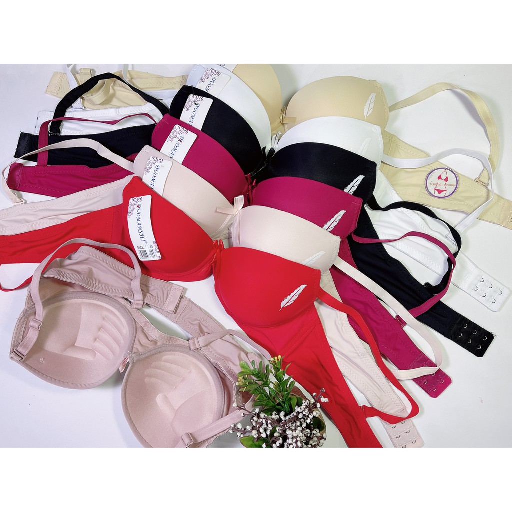 Áo ngực trơn có bàn tay,cúp xéo phối chữ hoặc họa tiết Size 34,36,38